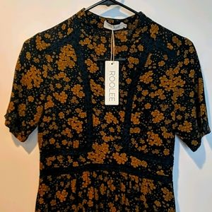 Dark Blue Maxi Dress with a mandarin collar